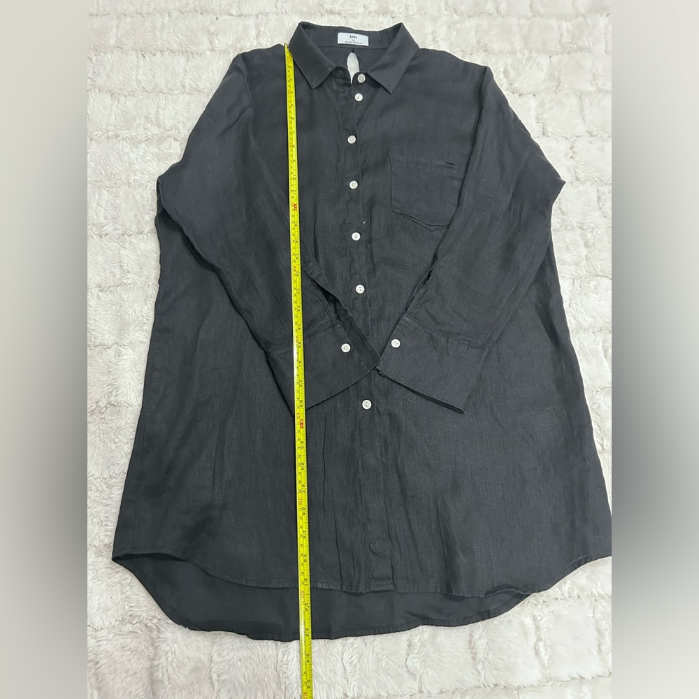 Knix Oversized 100% Linen Shirt Black Button Up Cover Up Women’s Size S - Picture 7 of 8